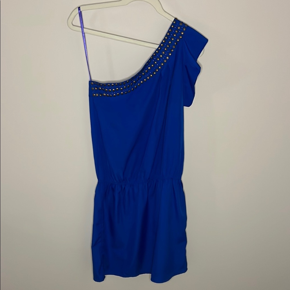 Elegant Blue One-Shoulder Dress